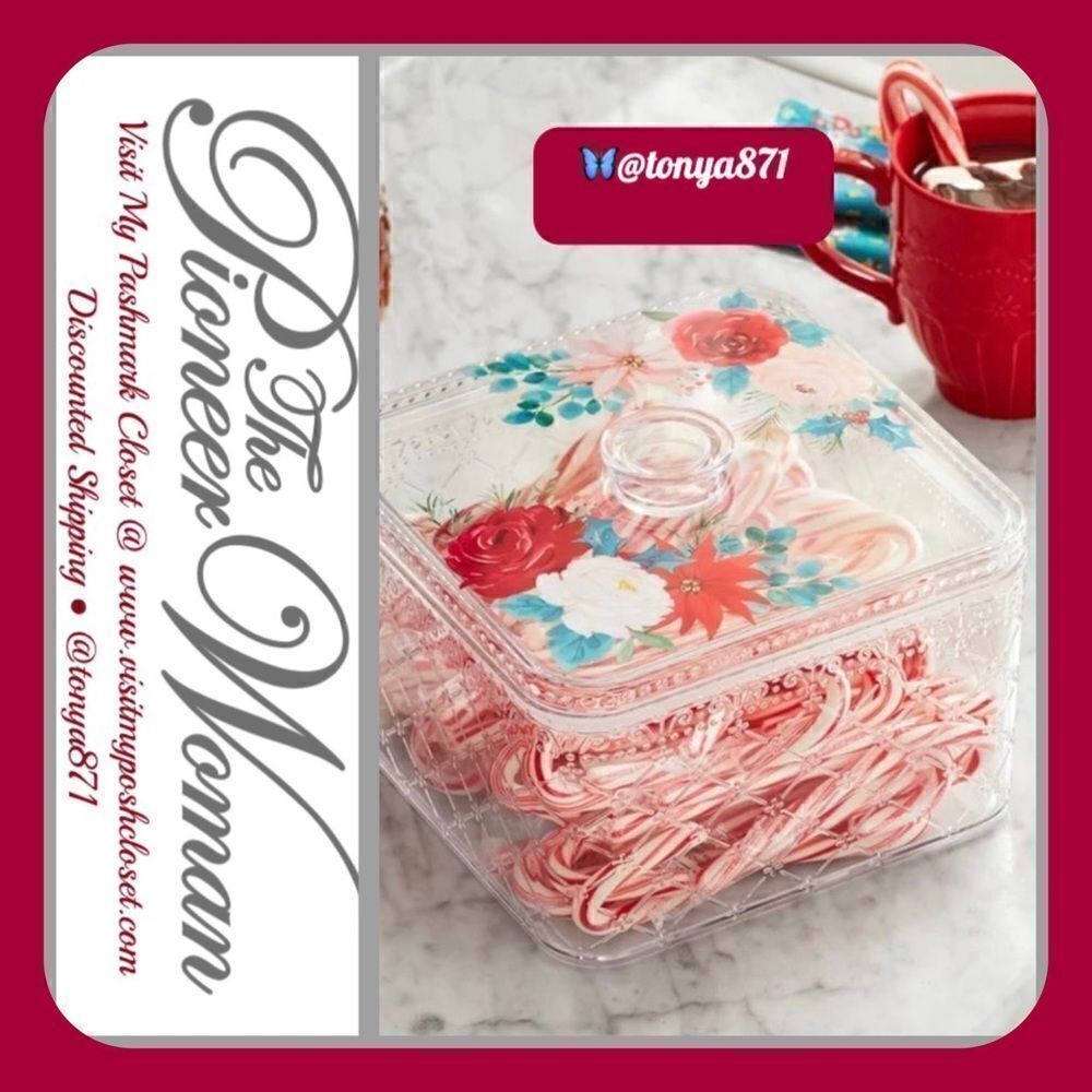 🦋 New Pioneer Woman Wishful Winter Square Holiday Treat Container